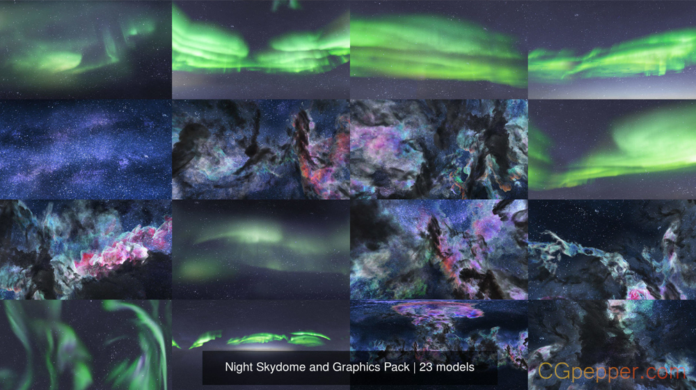 北极光HDR_ Night Skydome And Graphics Pack Texture