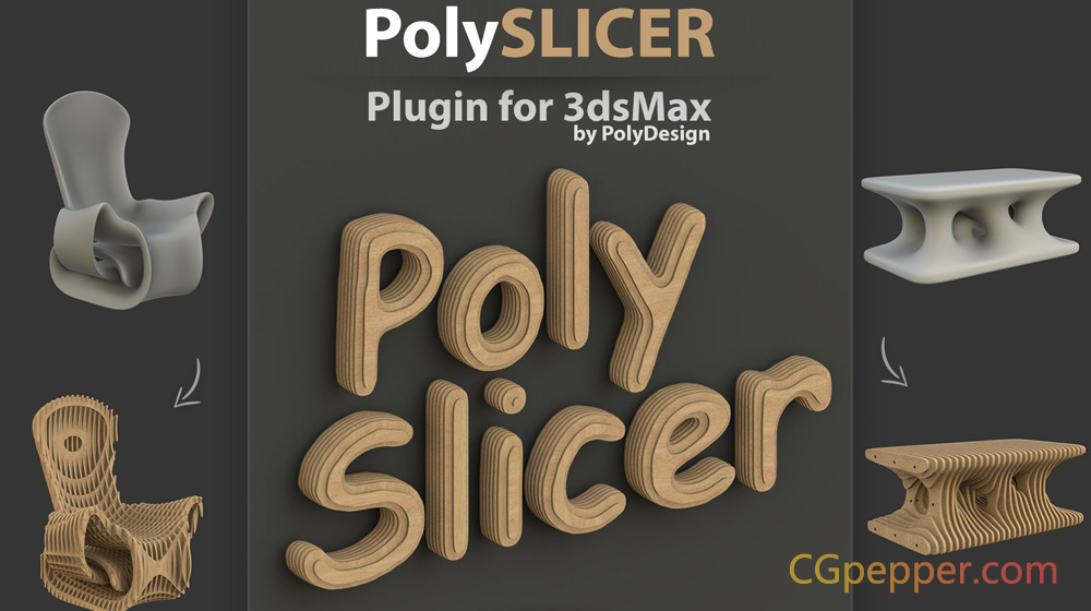 3DS MAX模型一键程序化切割插件 PolySlicer V1.01 for 3ds max 2016-2023