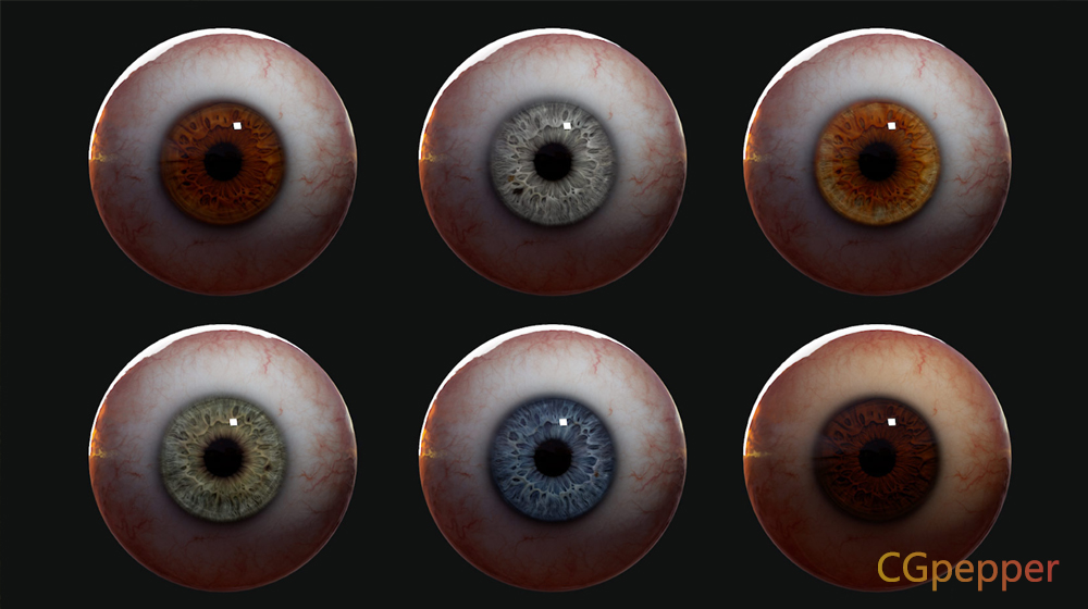 真实眼睛3D模型预设包-Flippednormals 眼部套件