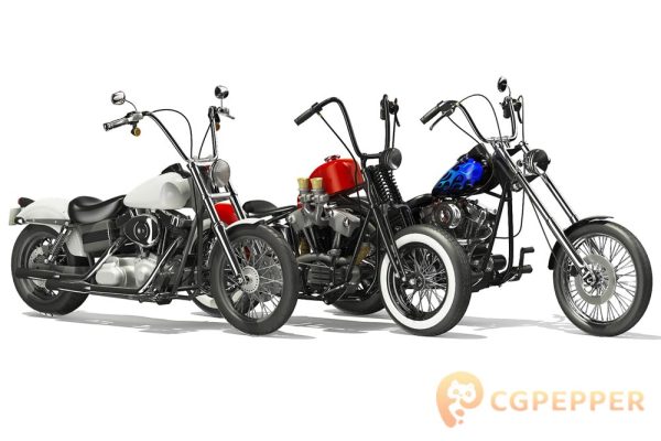 高精度摩托车3D模型