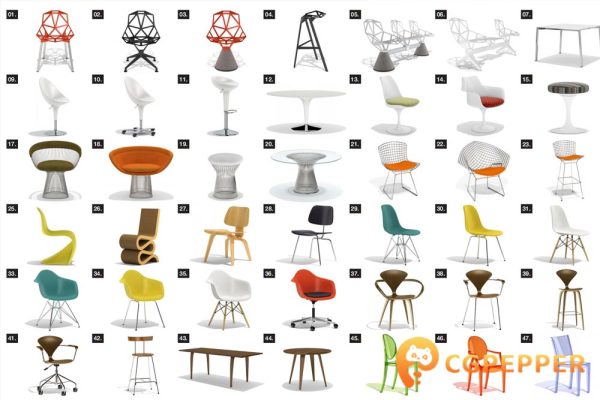 室内桌椅3D模型—model+model Vol.02 Chairs+tables 桌椅