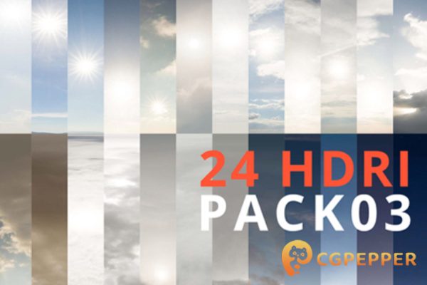24个高动态范围高分辨率 (16K) 校准 HDRi天空照明贴图—REAL LIGHT 24 HDRI PRO PACK 03