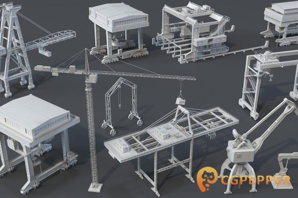 21种起重机3D模型—Cranes – 11 pieces