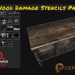 木纹破解损坏贴图材质 Artstation – 29 Wood Damage Stencils Pack