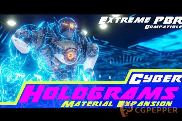 Blender科幻全息投影材质插件 Cyber Holograms
