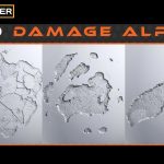 100张墙面裂纹贴图素材 Artstation – 100 Damage Alpha Vol.01