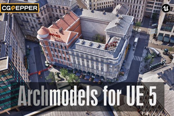 UE5室外建筑楼房3D模型 Evermotion – Archmodels For UE5 Vol.8