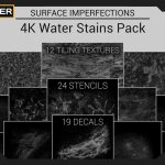 划痕污迹黑白贴图 Surface Imperfections – Water Stains Pack