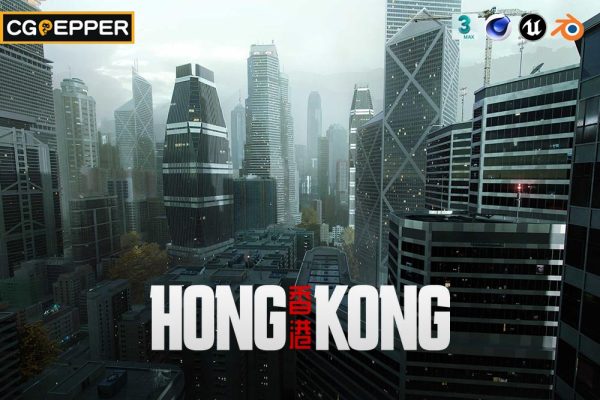 Kitbash3d 香港城市街区楼房建筑3D模型 – Hong Kong